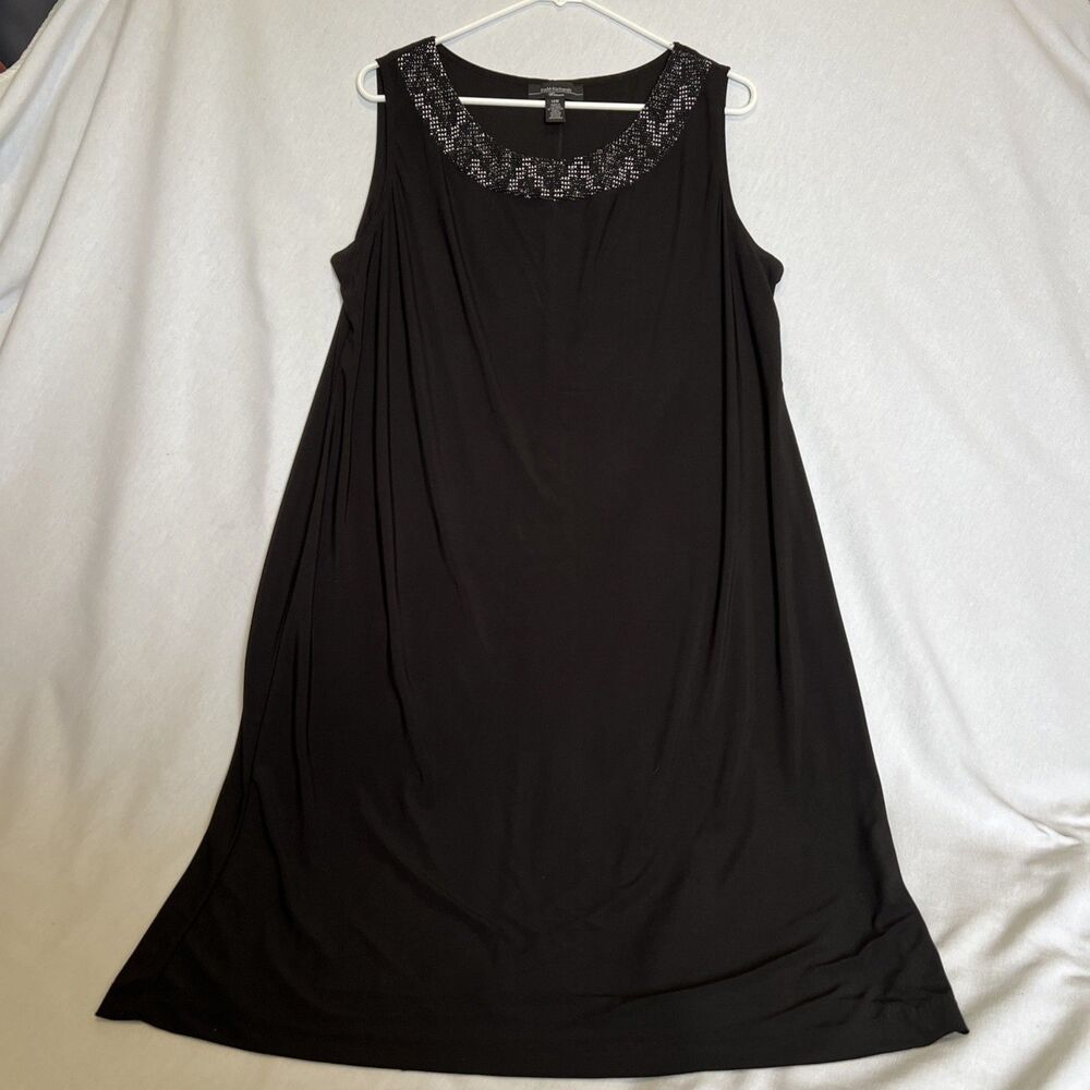 R&M Richards Women's Black Sleeveless Dress & Jacket Black Glitter Size 14W